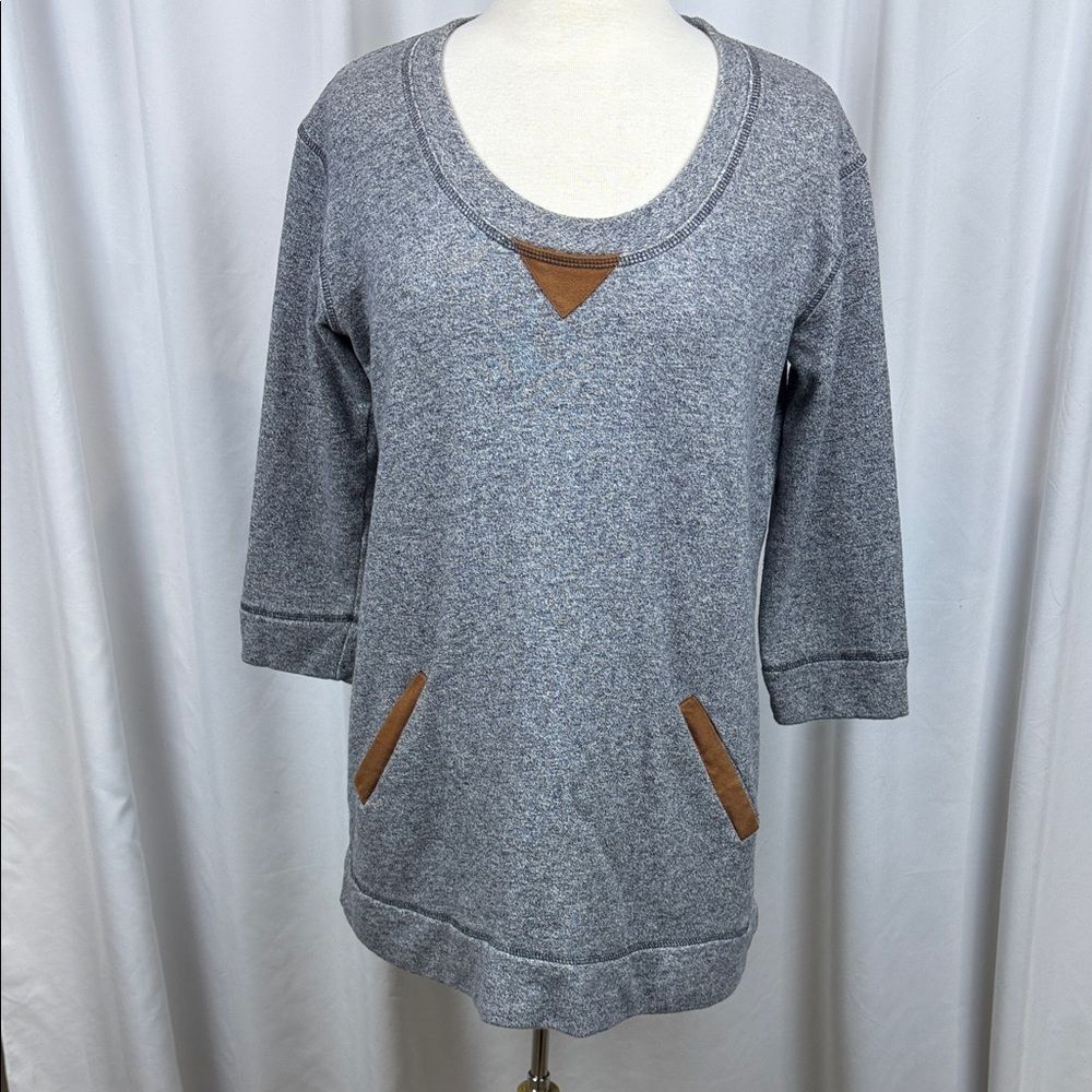 Soft Surroundings Gray Tunic Sweatshirt, Small